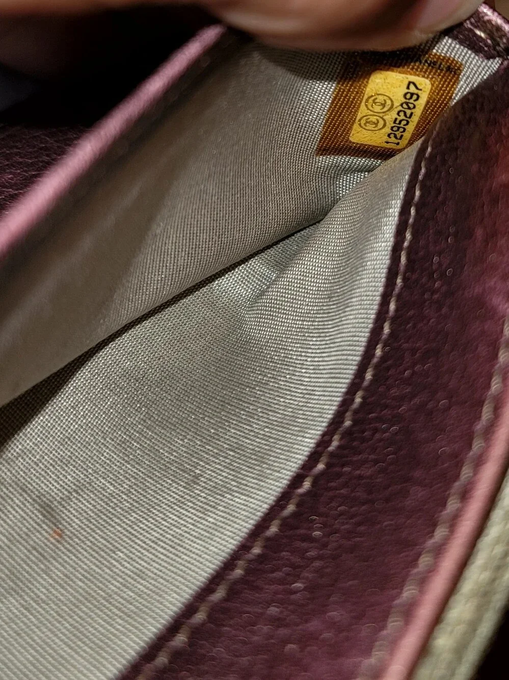 CHANEL Camellia Long Bifold Wallet CC Logo Brown/Plum Purse Authentic